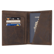 Genuine Leather Slim Top Grain Black RFID Blocking Passport Holder Travel Wallet - £38.61 GBP
