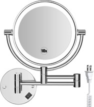 Sanawell 8&quot; Led Wall Mounted Makeup Mirror, Double Sided, 1X/10X Magnification, - £61.93 GBP
