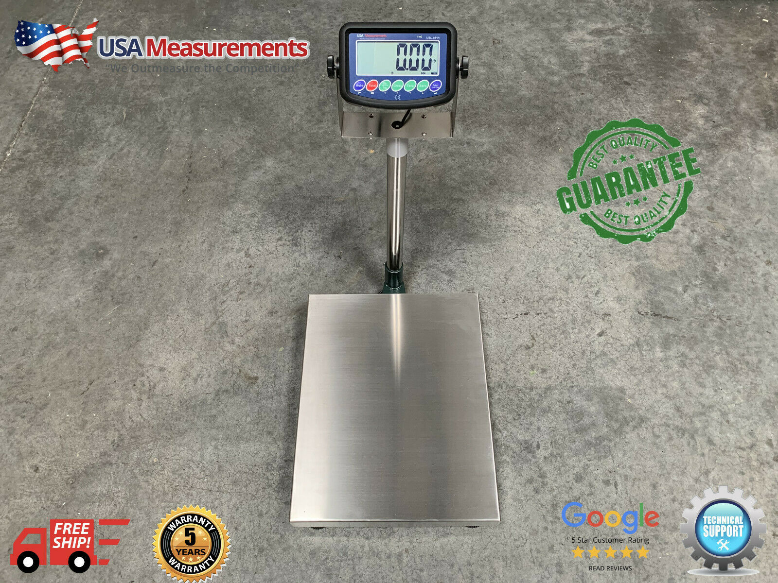 400 lb x .05 lb Digital Floor 16&quot; x 20&quot; Bench Scale Platform 200 kg x .0... - $445.00