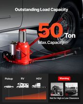 Air Hydraulic Bottle Jack, 50 Ton (110231.5 lbs) Capacity, 10.4-16.1 Inc... - €151,26 EUR