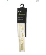 Nike Swoosh Unisex Headband Stretchy Elastic Silicone Grip Metallic Gold... - $12.37