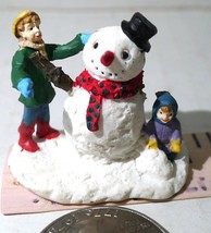 snowman and Children Mercuries Victorian Village Christmas Figurine Vint... - £19.74 GBP