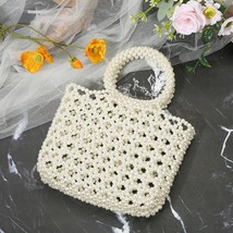 Diy Handmade  Beaded Female Messenger Women&#39;s Bag Bead Woven Handbag Dinner Clut - £73.43 GBP