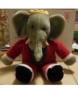 Vintage 1988 Gund 14&quot; Babar The Elephant in Red Suit Plush Stuffed Toy - $15.15