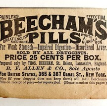 Beecham&#39;s Pills 1889 Advertisement Victorian Quack Medicine Pharmacy DWFF11 - £19.66 GBP