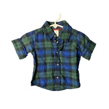 Carters Boys Infant baby Size 6 months Green Tartan Plaid Short Sleeve Button Up - £6.00 GBP