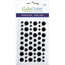 Eyelet Outlet Adhesive-Back Enamel Dots 54/Pkg-Matte Black - £9.05 GBP