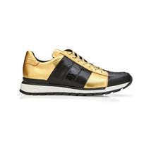 Belvedere Sneakers Blake Genuine Ostrich and Soft Italian Calf Black Gold 33629 image 4