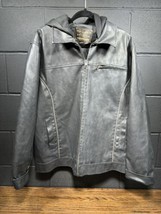 Vintage Arizona Jean Company Faux Vegan Leather Motorcycle Jacket Black XL - £39.33 GBP