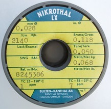 0.028mm 49 Gauge AWG 2140Ω/m 652Ω/ft Nikrothal LX Resistance Wire by Kanthal, 6m - $1.22