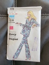 Vogue Vtg 7772 Sewing Pattern Easy Blouse Wide Leg Pants Retro Pajamas S... - £18.67 GBP