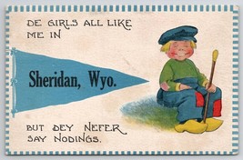 Sheridan WY Girls Like Me Dutch Boy Davidson Family of Long Pine NE Postcard A35 - £5.64 GBP
