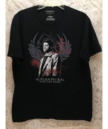Supernatural Join The Hunt Castiel Men&#39;s Black Graphic T-shirt Size L - £14.51 GBP