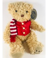 Christmas Teddy Bear FAO Schwarz 2018 Edition 12&quot; Plush Anniversary Vest... - £34.81 GBP