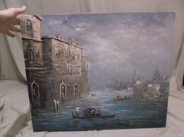ART PIECE by Y. Jensen Acrylic Painting Island City Gondola 20&quot; by 24&quot; 5537 - £34.26 GBP