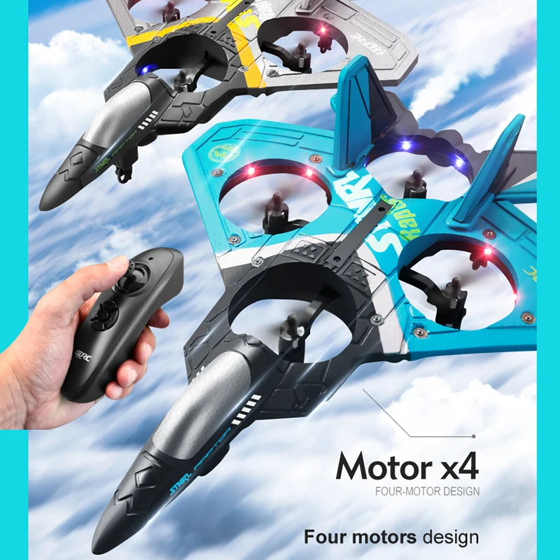 Four-rotor Drone RC Aircraft fighter aircraft model glider foam drone ch... - $55.51