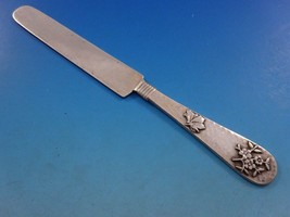Hammered and Applied by Shiebler Sterling Tea Knife Forget-Me-Nots Butterfly 8&quot; - £552.86 GBP