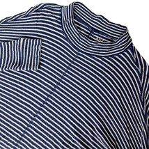 a.n.a. Women&#39;s Blouse Top Size XXL Blue White Striped Long Sleeve - $21.78