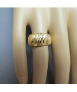14k Gold Band Ring Yellow Ribbed Diamond Cut 4.81g Grams Size 7 Crown Ma... - $410.29 CAD