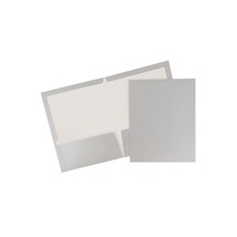 Laminated Two-Pocket Glossy Presentation Folders Silver 385Gsid - £68.73 GBP