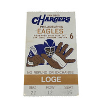 Oct. 6, 1974 San Diego Chargers Vs. Philadelphia Eagles Stub Ticket Fouts James - £56.09 GBP