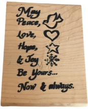 Touche Rubber Stamp Christmas Now and Always Holiday Card Making Words Dove Star - £7.07 GBP