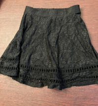 Xhilaration Elastic Waist Pull On Black Lace Skirt  Women&#39;s Size Medium - £12.79 GBP