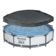 Bestway Steel Pro Max 12&#39; x 30&quot; Round Above Ground Frame Pool &amp; Flowclear Cover - £199.83 GBP