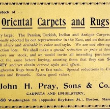 John Pray Carpets Upholstery 1894 Advertisement Victorian Oriental Rugs ... - £11.84 GBP