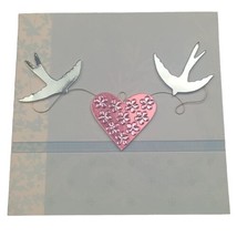 Valentines Day Greeting Card Love You With All My Heart Raised 3D Doves  - $2.90