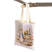 Cute   Children Tote Handbag Reusable Fashion  Bunny  Double Print Casual Canvas - £118.50 GBP