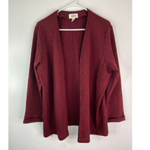 Talbots Open Front Wool Blend Cardigan Sweater Paisley Women Size L USA ... - $24.29