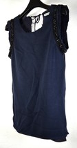 Ottod&#39;Ame Blouse Shirt Dark Navy Blue Terry Silk Sleeveless 2 Womens Italy - £77.62 GBP