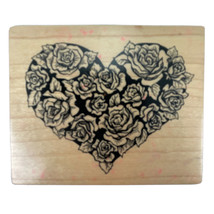 Valentine Heart Made of Roses Rubber Stamp PSX F-645 Vintage 1992 - £6.35 GBP