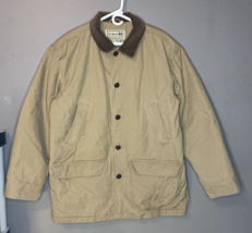 LL Bean Field Men’s Jacket Large Thinsulate Khaki Corduroy Collar Quilt ... - £32.95 GBP