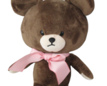 Dunkin Donuts The Bear&#39;s School Jackie plush brown bear pink striped bow... - £32.61 GBP
