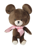 Dunkin Donuts The Bear&#39;s School Jackie plush brown bear pink striped bow... - $41.57