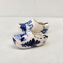 Two Vintage Delft Blue Holland Dutch Windmill Clog Shoe Ceramic Ashtrays - £13.10 GBP