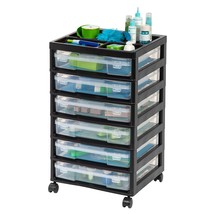 IRIS USA 6-Tier Scrapbook Storage Cart with Organizer Top for Papers, Vinyl, Too - £81.51 GBP