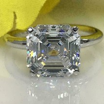 Anello Di Fidanzamento Solitario Asscher In Moissanite 3Ct In Oro Bianco... - $472.69