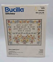 Bucilla Stitchery sampler kit #3474 &quot;Give Away Love&quot; size 14X18&quot; - £18.73 GBP