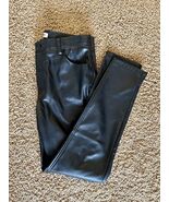 Kensie Women Black Faux Vegan Leather Pants Size 8/29 Moto 5 pocket NWT $78 - $41.40 CAD