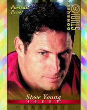 1997 Donruss Studio Gold Portrait Proof FB Card Steve Young #24-8X10 - 0314/1000 - $43.00