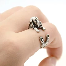 Retro  Bet Hound   Retriever Dog Wrap Ring Men Jewelry Anel Cute Pet   For Women - $74.09