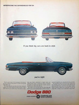 Vintage Blue 1964 Dodge 880 Convertible Big Cars Are Back in Style Print AD  - £4.59 GBP