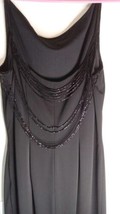 Anite Collection 8 Dress Black Beaded Back Sleeveless Zip Side - £14.24 GBP