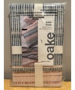 OAKE Macy’s Euro Sham Pillowcase Colorblock Ikat 100% Cotton New - $29.69