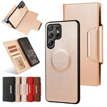 For Samsung S23 Ultra S22+ S21 S20 Leather Wallet Magnetic back Flip Cover - £41.42 GBP