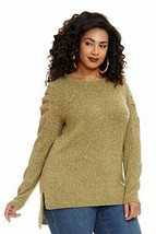 Fashion To Figure Women&#39;s Plus Size Lydia Slash Sleeve Pull Over Sweater... - $35.63