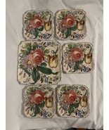 Set of 6 Mid Century MBD Italian Pottery Majolica Serving Platter And Plates - £78.55 GBP